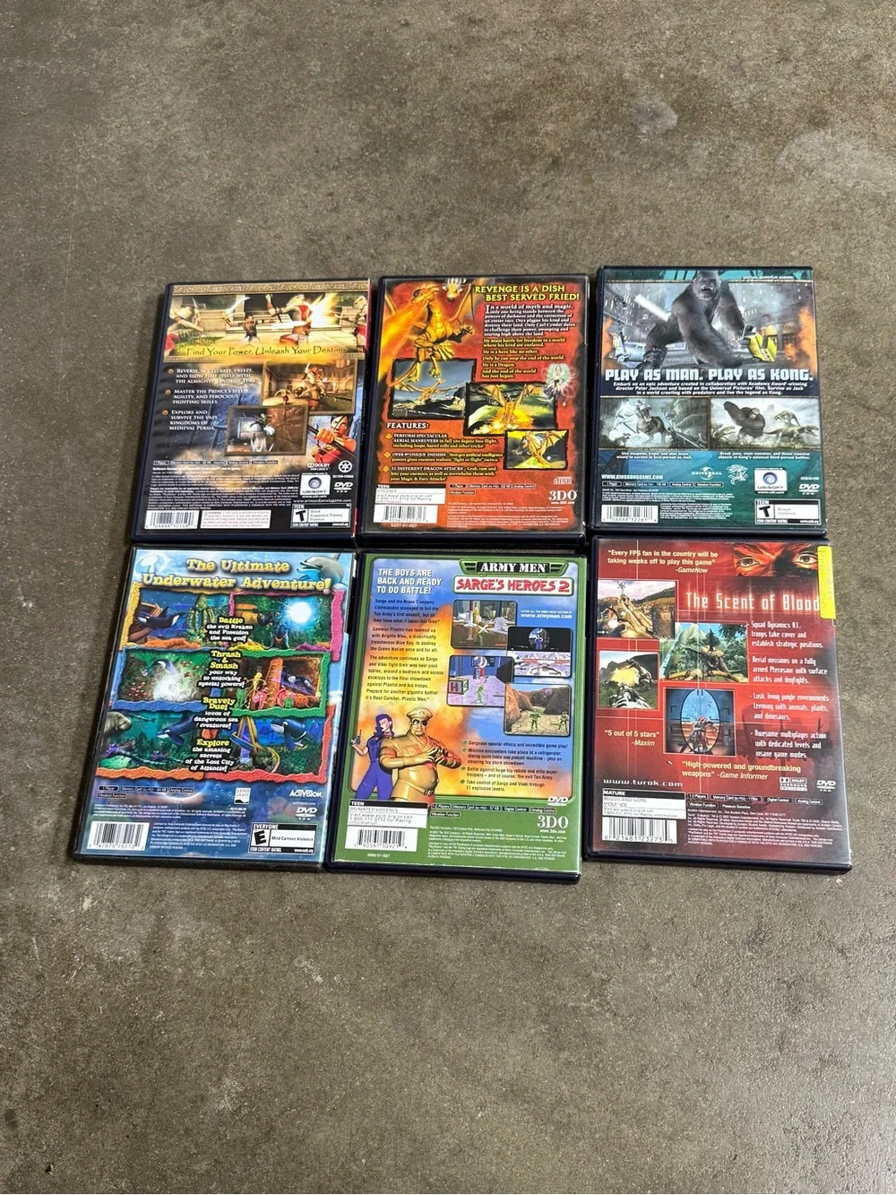 PlayStation 2 PS2 Game Lot Army Men Turok King Kong Prince of Persia